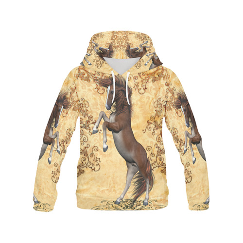 Wonderful brown horse All Over Print Hoodie for Women (USA Size) (Model H13)