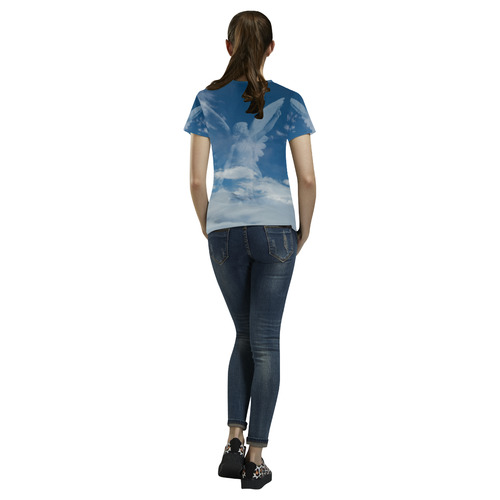 Angel show you the way to heaven All Over Print T-Shirt for Women (USA Size) (Model T40)