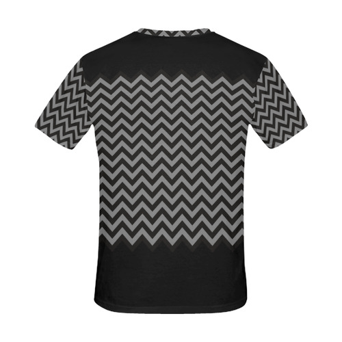 Chevron ZigZag black & white transparent All Over Print T-Shirt for Men (USA Size) (Model T40)