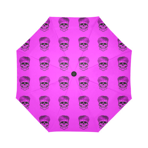 Funny Skull Pattern, pink Auto-Foldable Umbrella (Model U04)