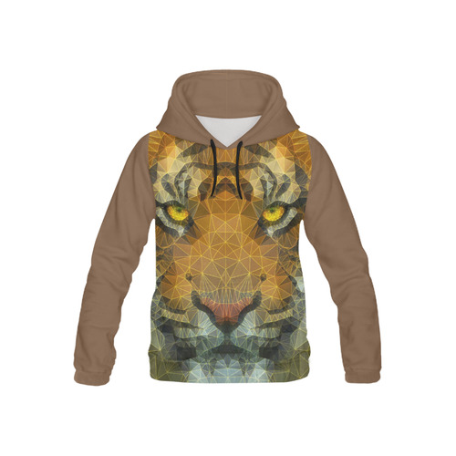 polygon tiger All Over Print Hoodie for Kid (USA Size) (Model H13)