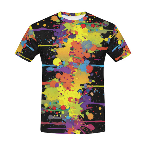 CRAZY multicolored double running SPLASHES All Over Print T-Shirt for Men (USA Size) (Model T40)