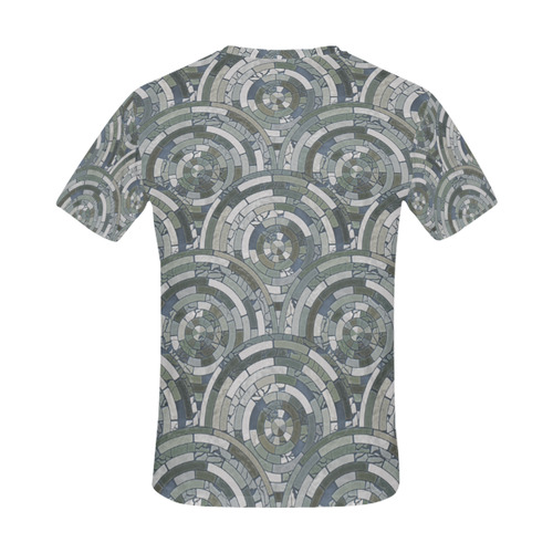 Stones Round Mosaic Pattern - grey All Over Print T-Shirt for Men (USA Size) (Model T40)