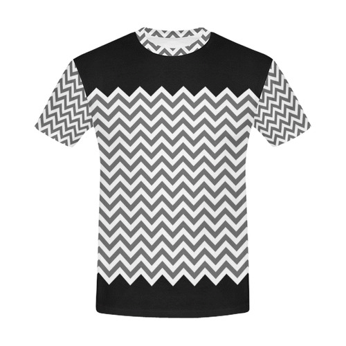 HIPSTER zigzag chevron pattern white All Over Print T-Shirt for Men (USA Size) (Model T40)