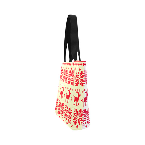 Designers bag with Reindeers red yellow Canvas Tote Bag (Model 1657)