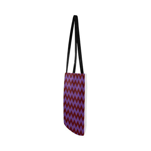 DESIGNERS BAG : zig - zag Stripes brown purple Reusable Shopping Bag Model 1660 (Two sides)
