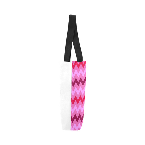 Designers bag with Pink zig-zag Stripes Canvas Tote Bag (Model 1657)