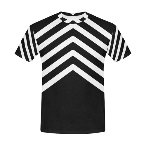 Modern Black Background Chevron Stripes Cut All Over Print T-Shirt for Men (USA Size) (Model T40)