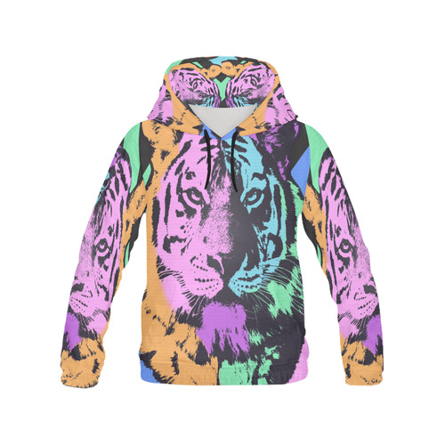 TIGER MULTICOLOR All Over Print Hoodie for Men (USA Size) (Model H13)