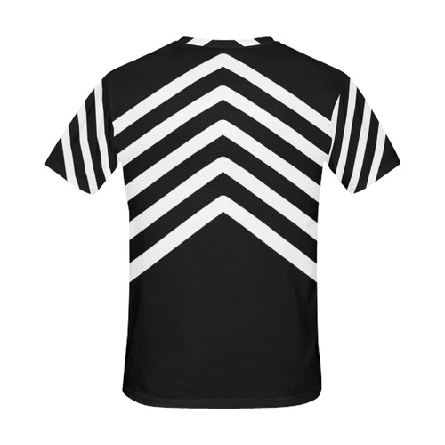Modern Black Background Chevron Stripes Cut All Over Print T-Shirt for Men (USA Size) (Model T40)