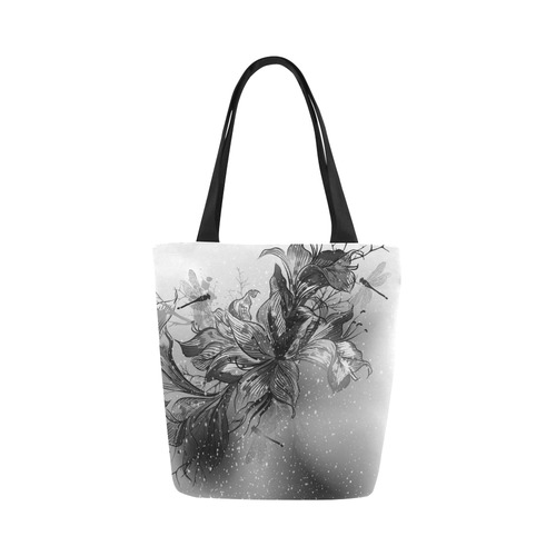 Designers bag with Water lilies Canvas Tote Bag (Model 1657)