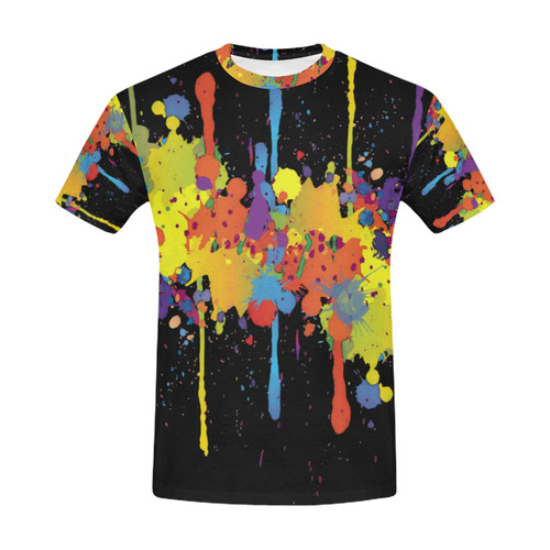 CRAZY multicolored double running SPLASHES All Over Print T-Shirt for Men (USA Size) (Model T40)