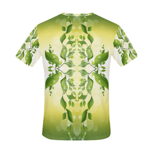 MAGIC LEAVES Kaleidoscope green yellow All Over Print T-Shirt for Men (USA Size) (Model T40)