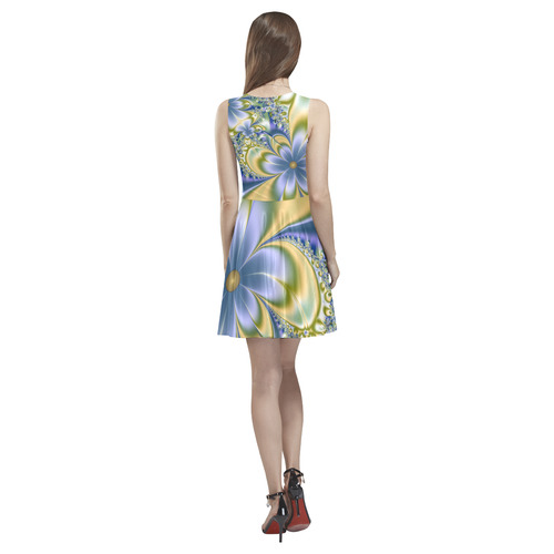 Silky Flowers Thea Sleeveless Skater Dress(Model D19)