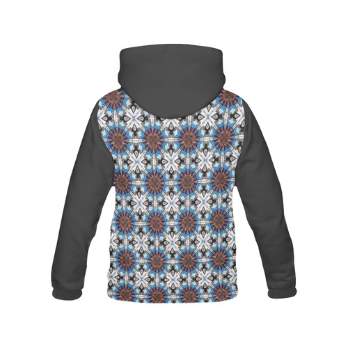 Blue Geometric All Over Print Hoodie for Women (USA Size) (Model H13)