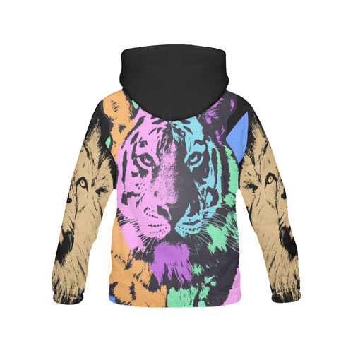 TIGER AND LION All Over Print Hoodie for Men (USA Size) (Model H13)