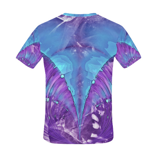 Abstract Fractal Painting - blue magenta pink All Over Print T-Shirt for Men (USA Size) (Model T40)