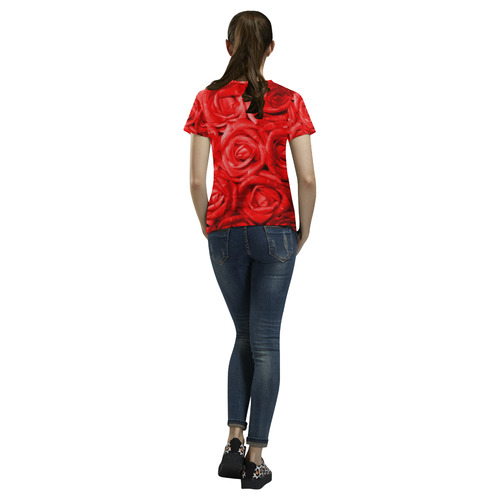 gorgeous roses L All Over Print T-Shirt for Women (USA Size) (Model T40)