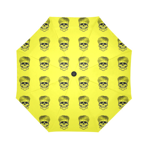 Funny Skull Pattern, yellow Auto-Foldable Umbrella (Model U04)