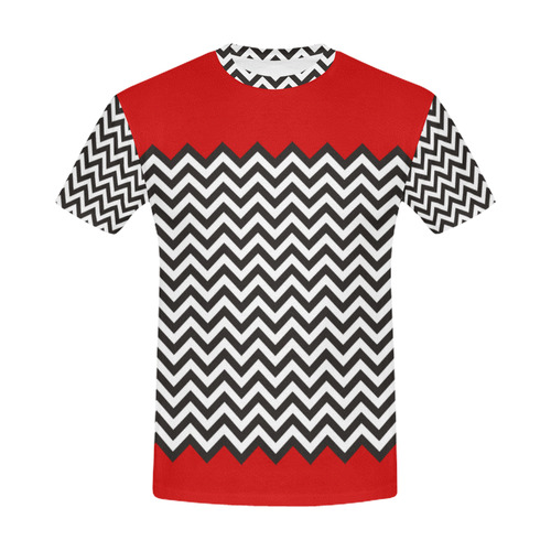 HIPSTER zigzag chevron pattern black & white All Over Print T-Shirt for Men (USA Size) (Model T40)