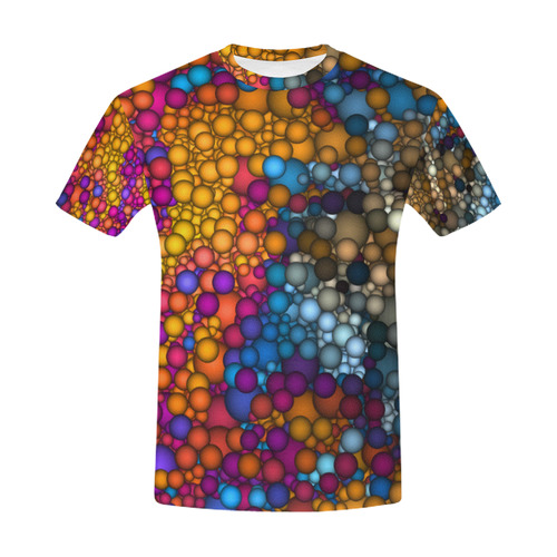 Dotted Gradients Chaos Pattern multicolored All Over Print T-Shirt for Men (USA Size) (Model T40)