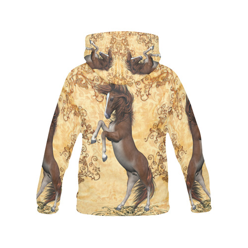 Wonderful brown horse All Over Print Hoodie for Women (USA Size) (Model H13)