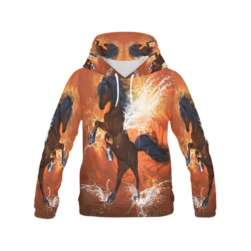Horse with water wngs All Over Print Hoodie for Women (USA Size) (Model H13)