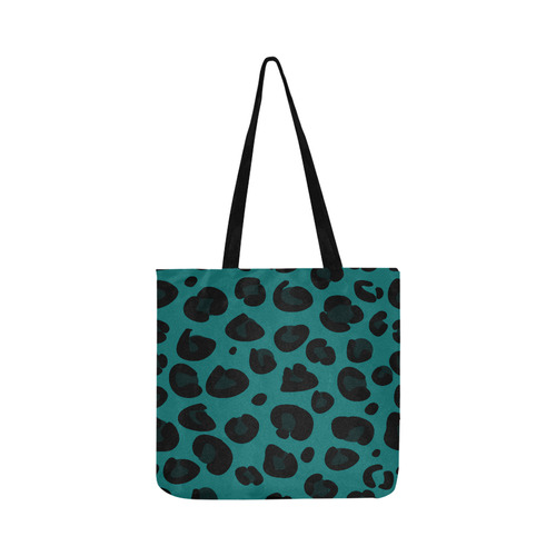 Designers vintage Tiger bag : blue, black dots Reusable Shopping Bag Model 1660 (Two sides)