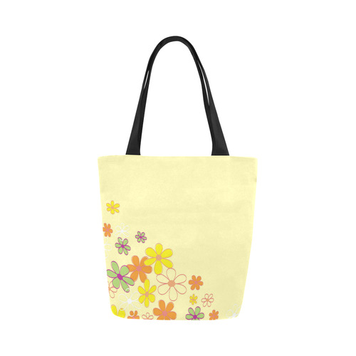 Designers bag blue with Folk flowers Canvas Tote Bag (Model 1657)