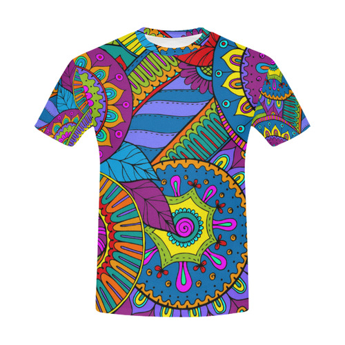 Pop Art PAISLEY Ornaments Pattern multicolored All Over Print T-Shirt for Men (USA Size) (Model T40)