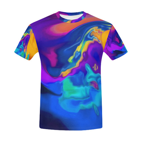 The PERFECT WAVE abstract multicolored All Over Print T-Shirt for Men (USA Size) (Model T40)