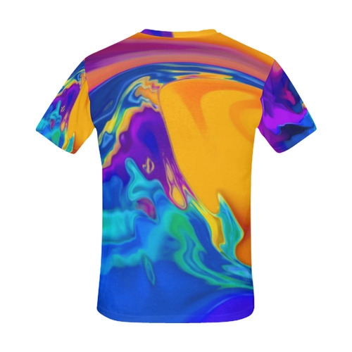 The PERFECT WAVE abstract multicolored All Over Print T-Shirt for Men (USA Size) (Model T40)