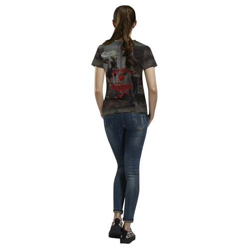 Valentines Day Zombie Couple All Over Print T-Shirt for Women (USA Size) (Model T40)