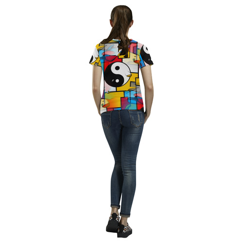 Ying Popart by Nico Bielow All Over Print T-Shirt for Women (USA Size) (Model T40)