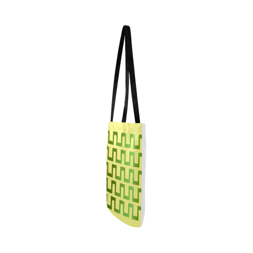 Designers bag with zig-zag Green stripes Reusable Shopping Bag Model 1660 (Two sides)