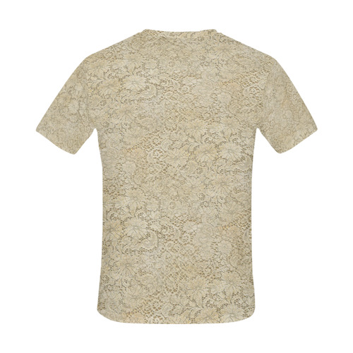 Old CROCHET / LACE FLORAL pattern - beige All Over Print T-Shirt for Men (USA Size) (Model T40)