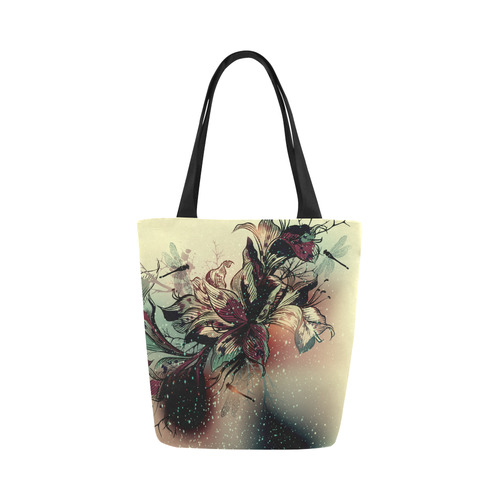 Designers bag with Water lilies Canvas Tote Bag (Model 1657)