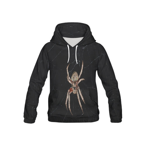 Creepy Living Skull Spider All Over Print Hoodie for Kid (USA Size) (Model H13)