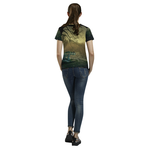 An Elve near the Pond All Over Print T-Shirt for Women (USA Size) (Model T40)