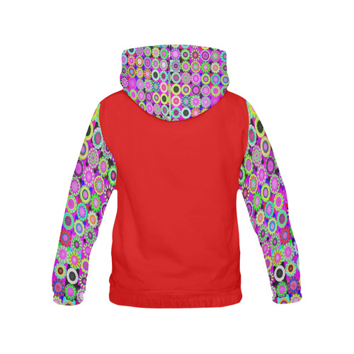 Crazy Daisy All Over Print Hoodie for Women (USA Size) (Model H13)