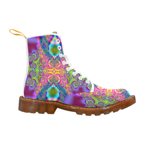 Bohemian Lace Tie-Dye Fractal Abstract Martin Boots For Women Model 1203H