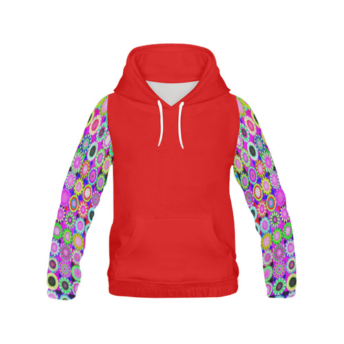 Crazy Daisy All Over Print Hoodie for Women (USA Size) (Model H13)