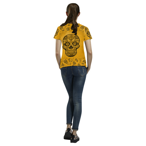 Skull20170252_by_JAMColors All Over Print T-Shirt for Women (USA Size) (Model T40)