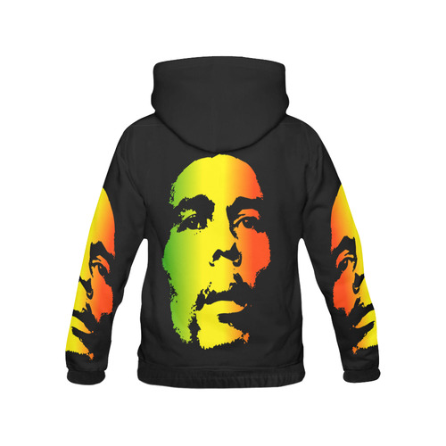 King Of Reggae Bob Marley All Over Print Hoodie for Men (USA Size) (Model H13)