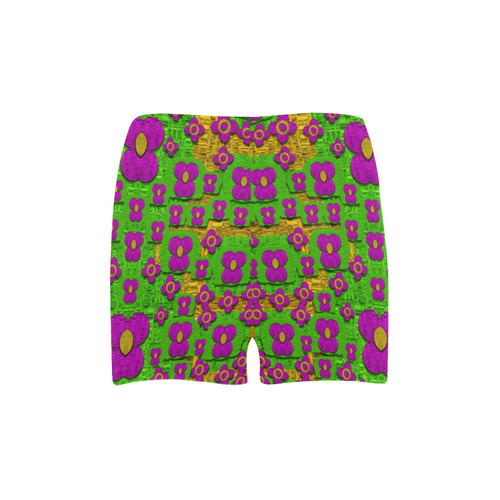 Flower Power POP Art Briseis Skinny Shorts (Model L04)