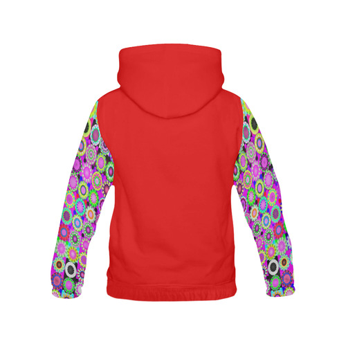 Crazy Daisy All Over Print Hoodie for Women (USA Size) (Model H13)