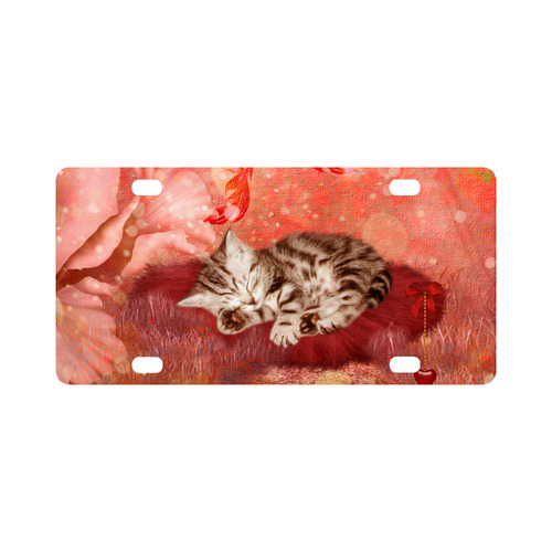 Sweet little sleeping kitten Classic License Plate