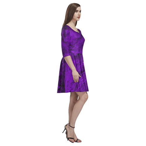 Secret Caves - Violet Tethys Half-Sleeve Skater Dress(Model D20)