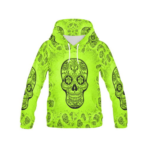 Skull20170254_by_JAMColors All Over Print Hoodie for Women (USA Size) (Model H13)