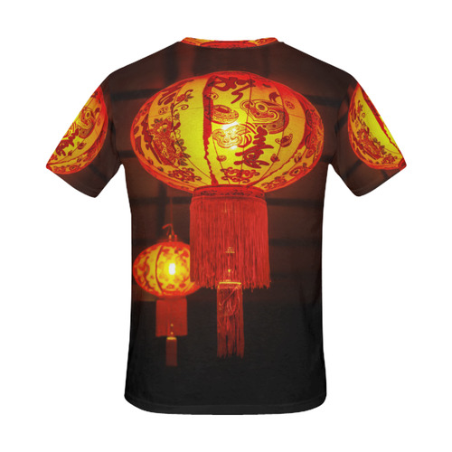 Red Chinese Lanterns Home Decoration All Over Print T-Shirt for Men (USA Size) (Model T40)